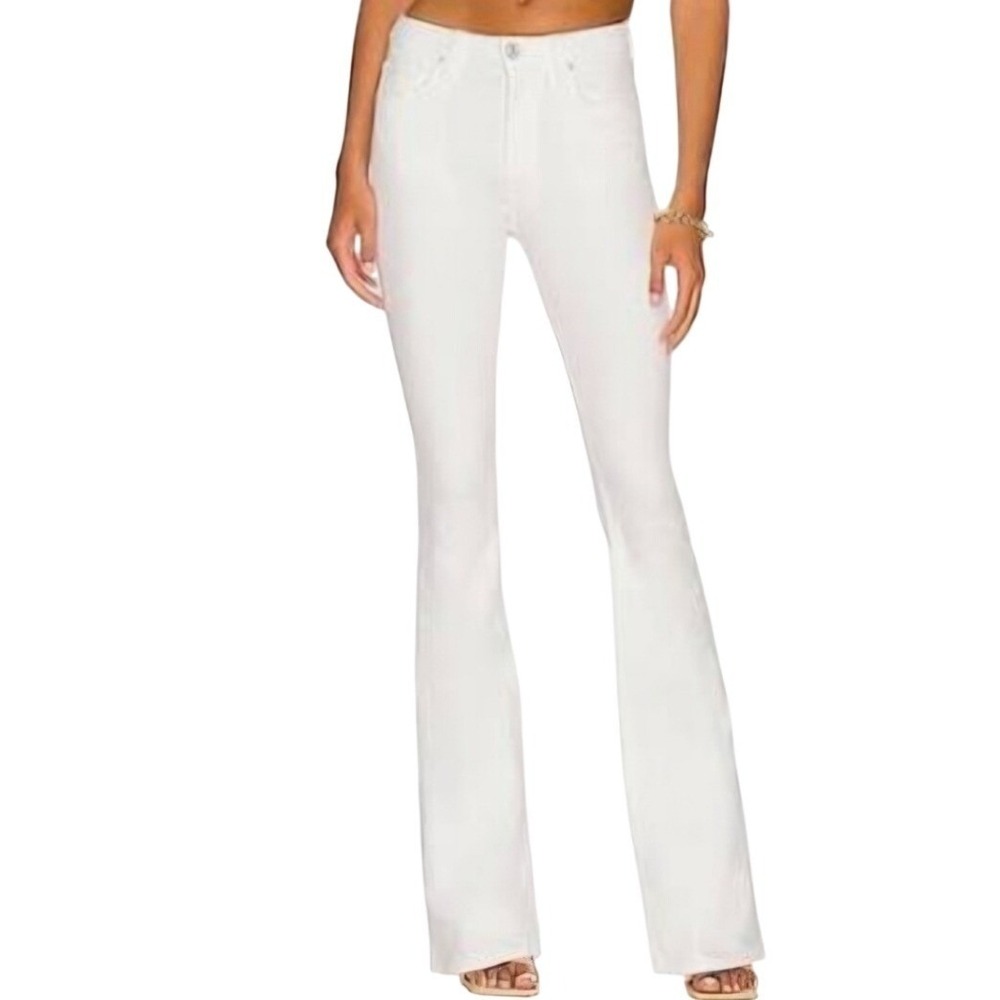 NWT L'AGENCE Elysee White Low Rise Flare Jeans Size 25 - Picture 2 of 6